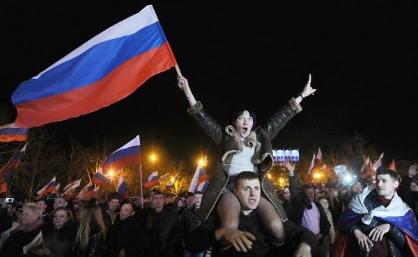 Die Krim-Bewohner feierten am Montag den Jahrestag des Anschlusses an Russland.