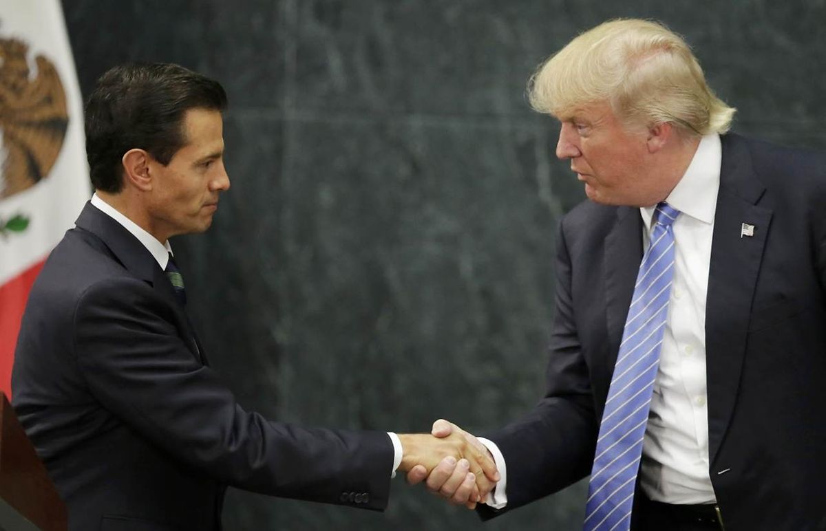 Donald Trump und der mexikanische Präsident Enrique Peña Nieto am Mittwoch in Mexiko City.