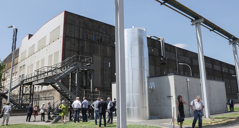 Inauguration de la station de récupération de chaleur pour le chauffage urbain SUDCAL du quartier Belval, Etienne Schneider, Michel Wurt, le 29 Juin 2018.Photo: Chris Karaba