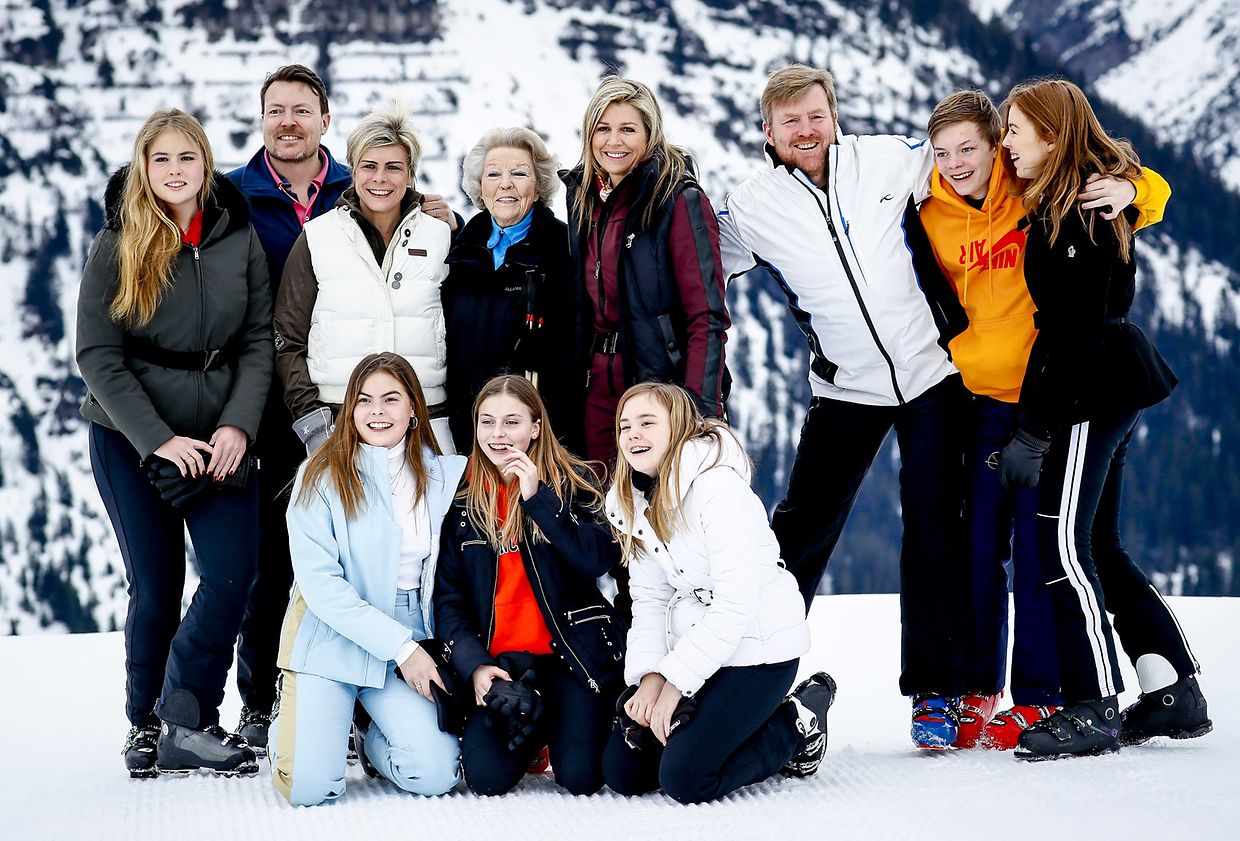 2020: Prinzessin Beatrix mit ihrer Familie beim Wintersport im österreichischen Lech. 