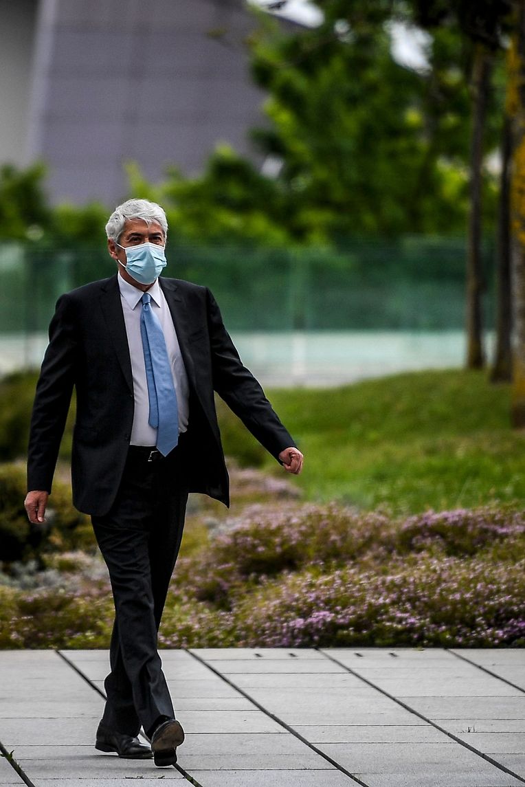 José Sócrates à chegada ao Campus da Justiça, em Lisboa, a 9 de abril.