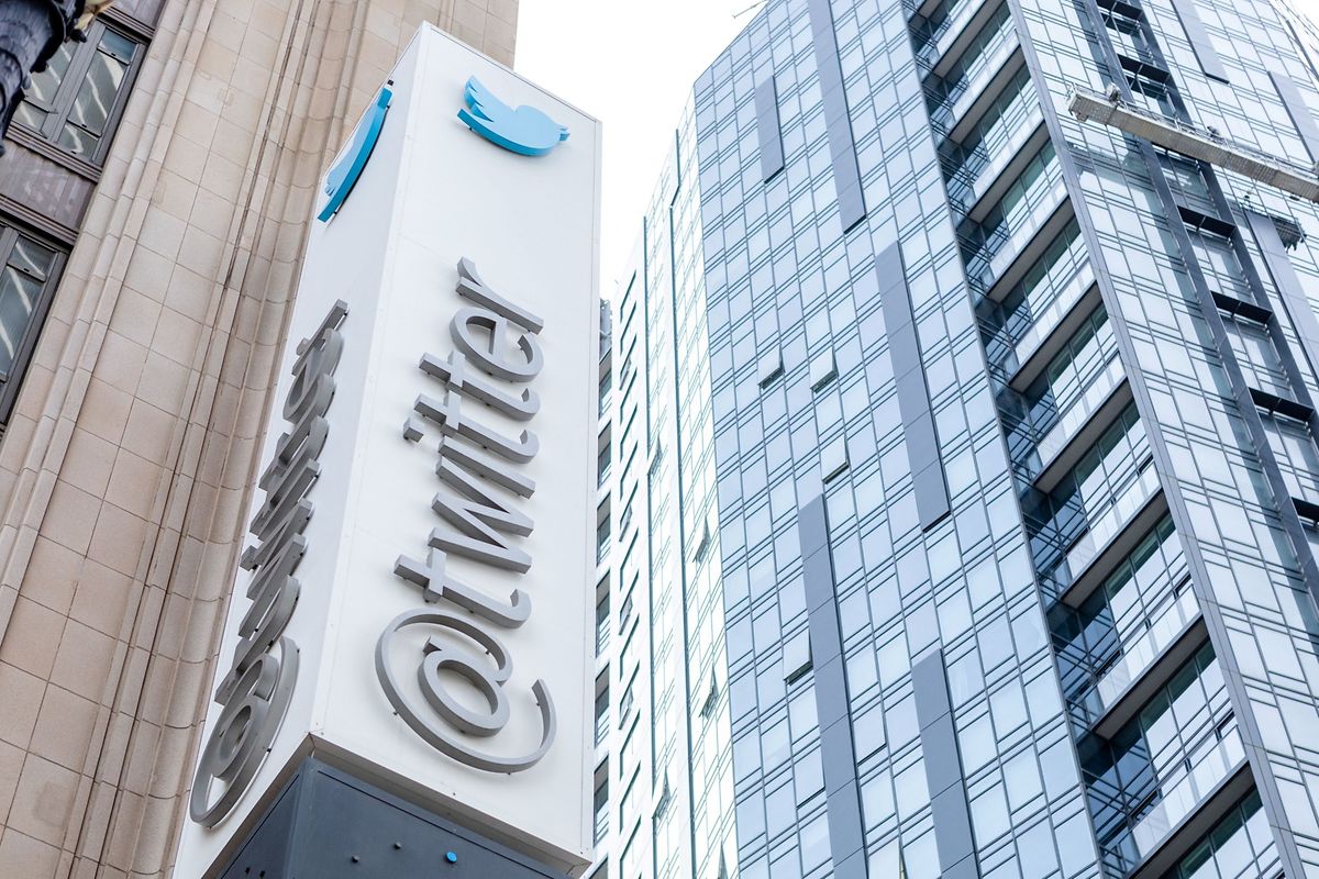 The Twitter sign is seen at their headquarters in San Francisco, California, October 28, 2022