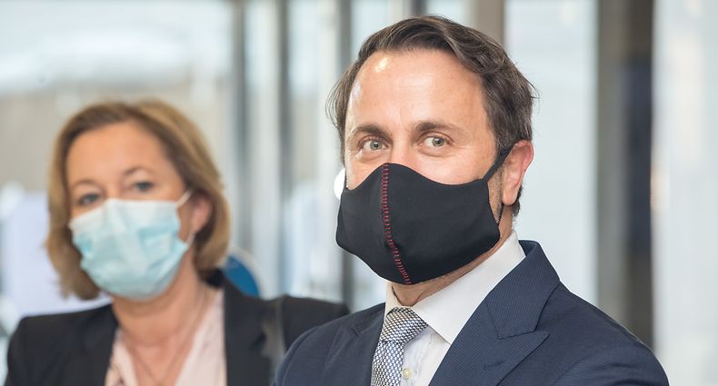 Lok , Coronavirus , Sars-CoV-2 , Covid-19, Xavier Bettel und Paulette Lenert besuchen Hopital Kirchberg , Hopitaux Robert Schuman , Mundschutz , Foto:Guy Jallay/Luxemburger Wort