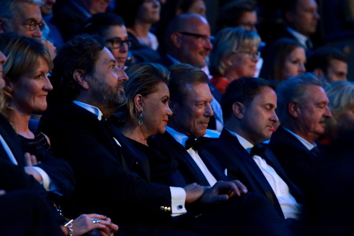 Guy Daleiden vom Filmfonds, das großherzogliche Paar, Premierminister Bettel, Außenminister Asselborn. (v.l.n.r.).