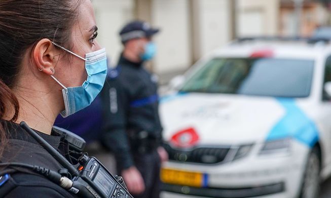 Luxembourg police carrying out security controls during the Covid-19 pandemic 