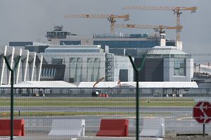 Une photo prise le 29 mars de l'aéroport de Zaventem: les autorités procèdent à une série de tests afin de s'assurer que la remise en route de l'aéroport peut se faire en sécurité, suite aux attentats du 22 mars.
