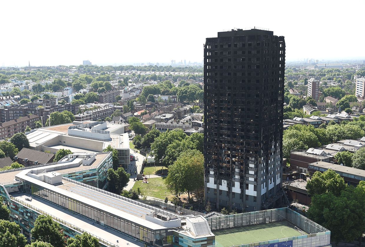 Der ausgebrannte Grenfell Tower.
