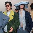 Models showcase Palomo Spain designs during New York Fashion Week on February 13, 2023.  (Photo by Andrea RENAULT / AFP)