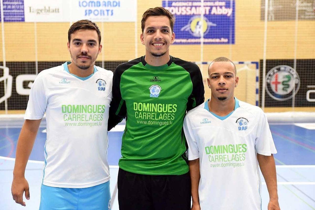 Eric Santos, le gardien de but Ivo Rodrigues, et Rui Fortes (de g. à dr.), trois nouvelles têtes au RAF Differdange
