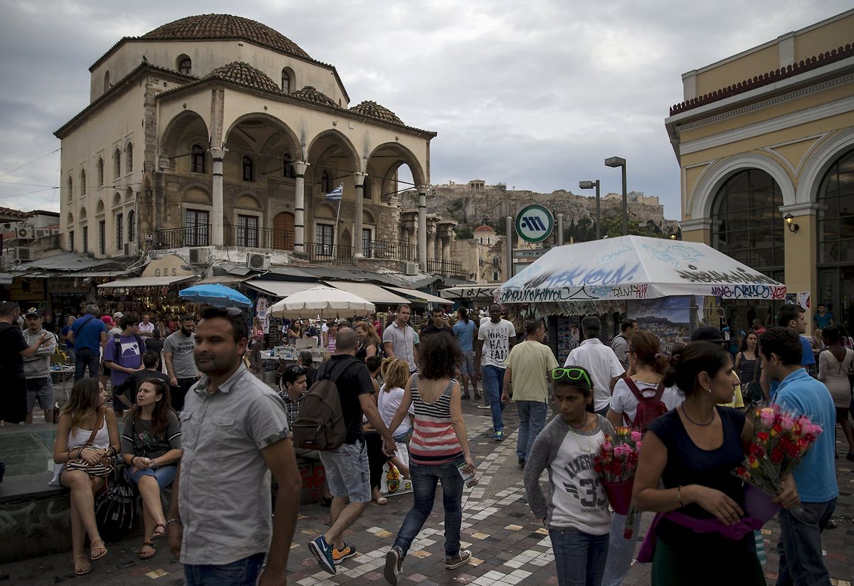 Der Monastiraki Platz in Athen: Am 5. Juli sollen die Griechen über das Sparprogramm abstimmen, mit dem das Land vor der Zahlungsunfähigkeit bewahrt werden soll.