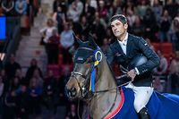 GOTHENBURG, SWEDEN - FEBRUARY 25: Victor Bettendorf Tac of Luxembourg riding Mr. Luxembourg wins the Gothenburg Trophy at the Gothenburg Horse Show held at the Scandinavian Arena on February 25, 2023 in Gothenburg, Sweden Earned.  (Photo by Julia Reinhart/Getty Images)