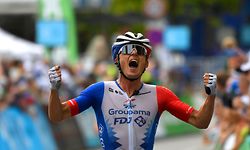 Vainqueur : Valentin Madouas, Groupama-FDJ. Cyclisme : Skoda Tour Luxembourg. Stade de Luxembourg. Foto : Stéphane Guillaume