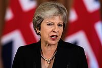 Britain's Prime Minister Theresa May makes a statement on the Brexit negotiations following a European Union summit in Salzburg, at no 10 Downing Street, central London on September 21, 2018. - British Prime Minister Theresa May said Friday the European Union's abrupt dismissal of her Brexit plan was not acceptable, as she conceded talks were "at an impasse". (Photo by Jack Taylor / POOL / Getty Images)