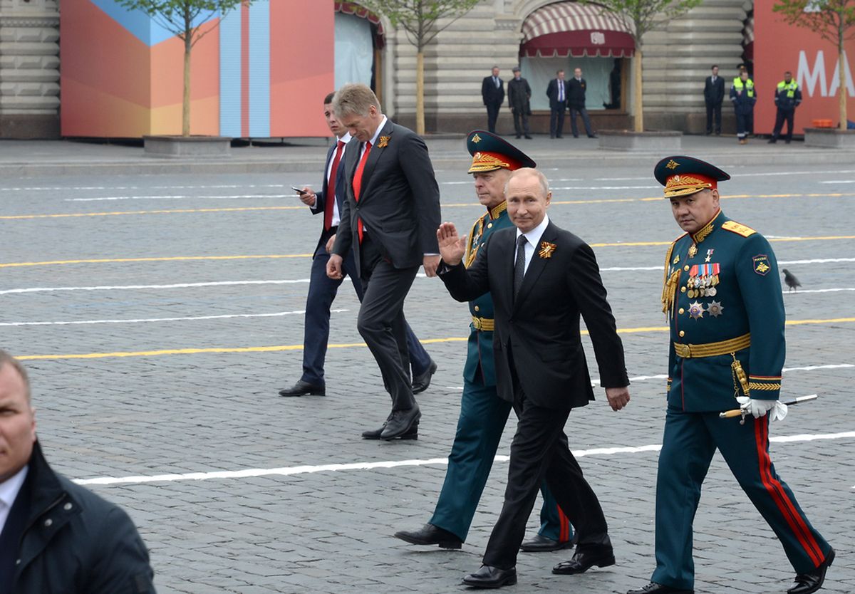 Russian President Vladimir Putin with defense Minister Sergei Shoigu, May 9, 2019.