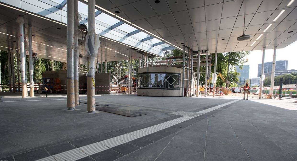 La gare "haute" du funiculaire au Kirchberg, un projet du bureau d'architectes Paczowski et Fritsch 