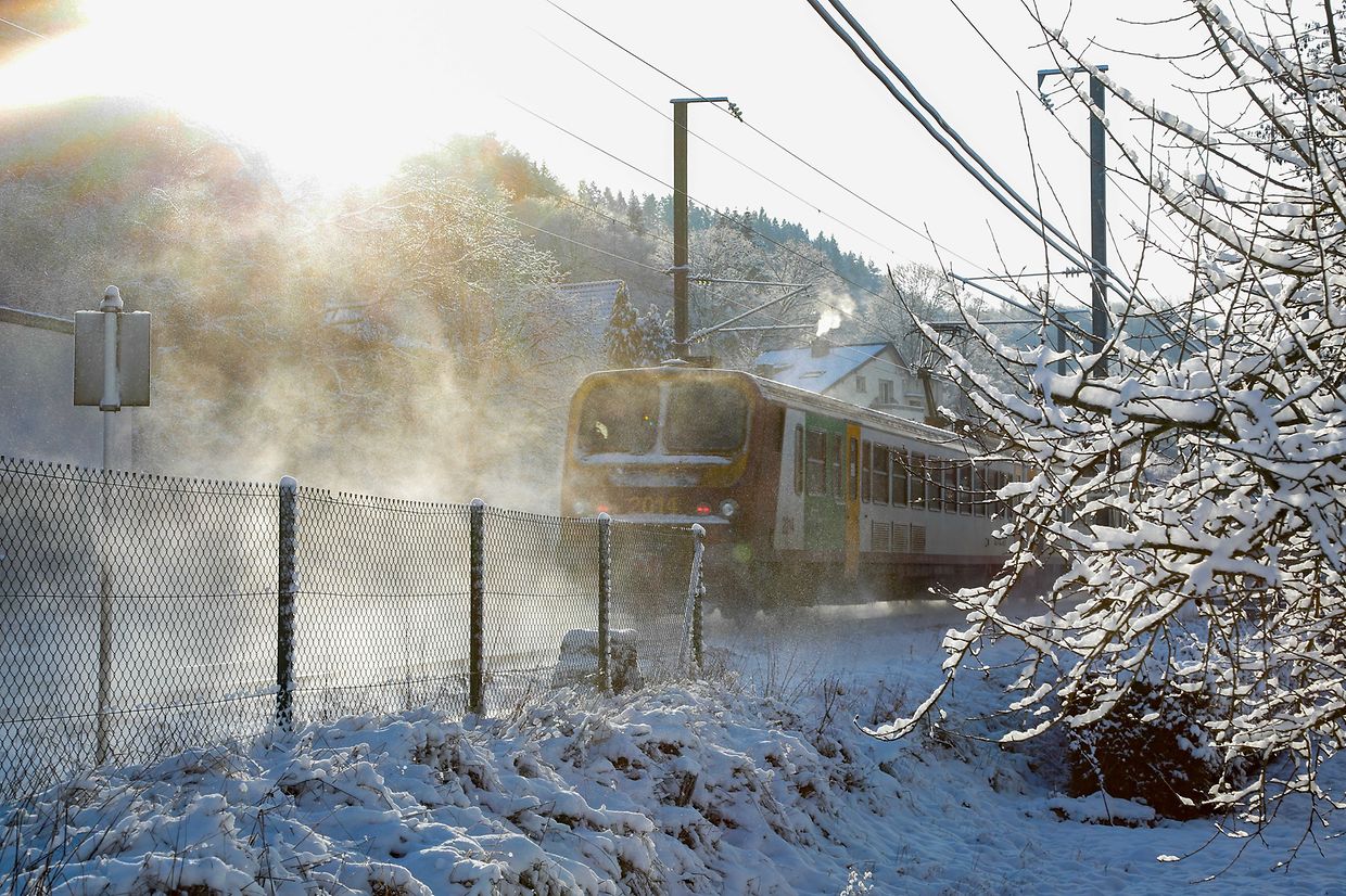 Illustration, Schnee, Zug, Schienen  Foto: Anouk Antony/Luxemburger Wort