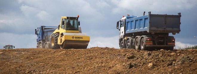 Die Bauschutt Bauschuttdeponie in Colmar Berg.