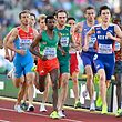 EUGENE, OREGON - JULY 17: Charles Grethen of Luxembourg, Samuel Tefera of Ethiopia, Oliver Hoare of Australia, Neil Gourley of Great Britain, Jacob Ingbrigtsen of Norway competes in the Men's 1500 metres during the World Athletics Championships on July 17, 2022 in Eugene, Oregon. (Photo by Andy Astfalck/BSR Agency/Getty Images) Atletiekunie