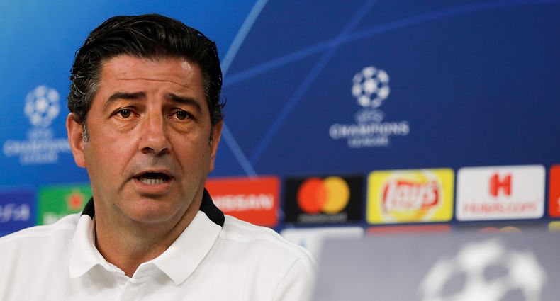 SL Benfica´s head coach Rui Vitoria, attends a press conference at Luz Stadium, Lisbon, Portugal, 20 August 2018. SL Benfica will face Paok FC in their UEFA Champions League playoff first leg soccer match on 21 August 2018. ANTONIO COTRIM
