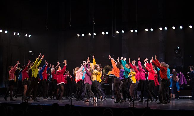 More than 60 amateur dancers make up the bulk of the performers in Groud's lively show Let's Move 