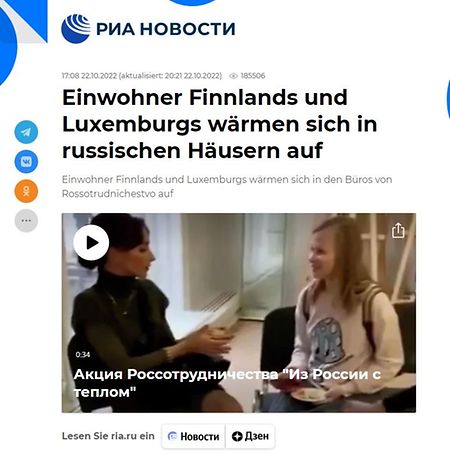 Die staatliche russische Nachrichtenagentur wählt Luxemburg und Finnland als Beispiel.