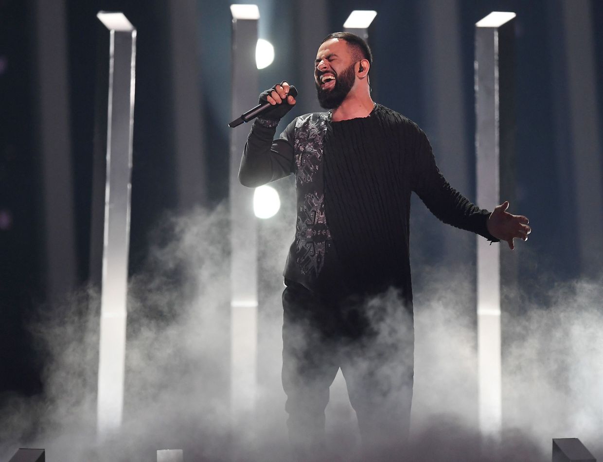 Armenia's singer Sevak Khanagyan performs the song "Qami" during the first semifinal of the 63rd edition of the Eurovision Song Contest 2018 at the Altice Arena in Lisbon, on May 8, 2018.
The Eurovision Song Contest 2018 will be held in the Portuguese capital Lisbon from May 8 until May 12, 2018. / AFP PHOTO / FRANCISCO LEONG