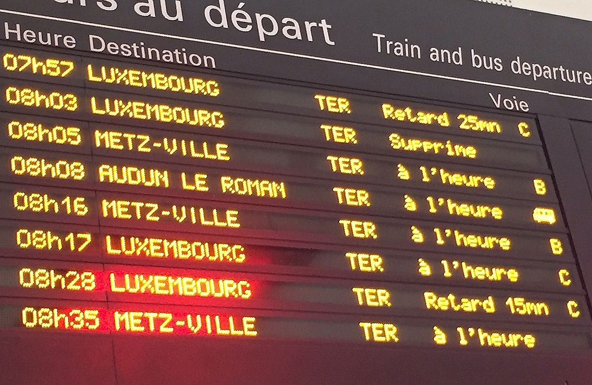 En général, les trains partent de Thionville à l'heure... mais ce 27 octobre était l'exception censée confirmer la règle.