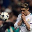 Real Madrid's Portuguese forward Cristiano Ronaldo reacts during the UEFA Champions League quarter-final second leg football match between Real Madrid CF and Juventus FC at the Santiago Bernabeu stadium in Madrid on April 11, 2018. / AFP PHOTO / OSCAR DEL POZO