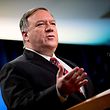 (FILES) In this file photo US Secretary of State Mike Pompeo pauses while speaking at a news conference at the State Department on April 29, 2020, in Washington,DC. - US Secretary of State Mike Pompeo said May 3, 2020 that there was "enormous evidence" that the coronavirus pandemic originated in a laboratory in Wuhan, China. "There is enormous evidence that this is where it began," he said on ABC's "This Week."But while highly critical of China's handling of the matter, Pompeo declined to say whether he thought the virus had been intentionally released. (Photo by Andrew Harnik / POOL / AFP)