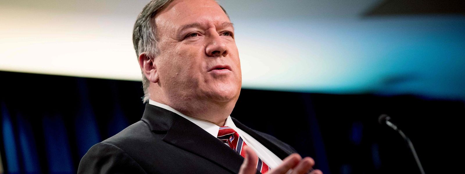 (FILES) In this file photo US Secretary of State Mike Pompeo pauses while speaking at a news conference at the State Department on April 29, 2020, in Washington,DC. - US Secretary of State Mike Pompeo said May 3, 2020 that there was "enormous evidence" that the coronavirus pandemic originated in a laboratory in Wuhan, China. "There is enormous evidence that this is where it began," he said on ABC's "This Week."But while highly critical of China's handling of the matter, Pompeo declined to say whether he thought the virus had been intentionally released. (Photo by Andrew Harnik / POOL / AFP)