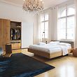 Das Bett der Serie „Nox“ ist aus massivem, schadstofffreiem Naturholz und metallfrei gefertigt.