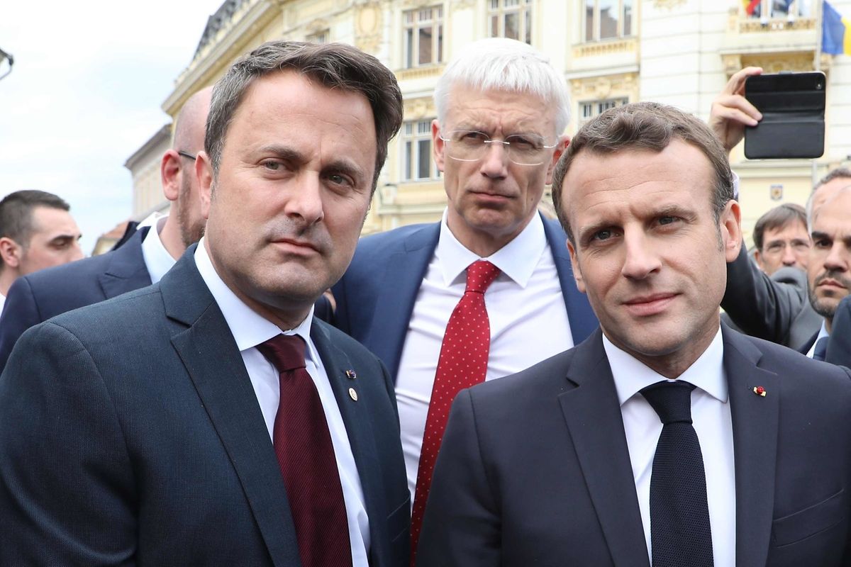 Premier Minister Xavier Bettel und Frankreichs Staatschef Emmanuel Macron gaben zusammen Interviews.