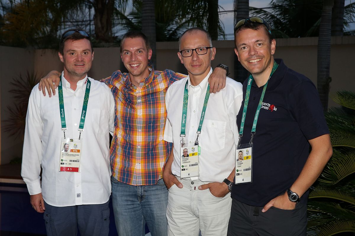 "When Weiler goes Rio": Franky Hippert, Kevin Zender, Fabrizio Munisso und Gerry Schmit.