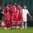 Leandro Barrero (Luxembourg # 16) 2: 0 / Football, UEFA Nations League 2018, Season 2018-2019, 2018-2019, 4th day 4th day / 2x15.0 with goal scorer Daniel Sinani (Luxembourg # 14) Rejoice, rejoice, rejoice, rejoice.  - San Marino (Luxembourg vs San Marino) / Stade Josie Bartle, Luxembourg / Photo: Ben Majeres