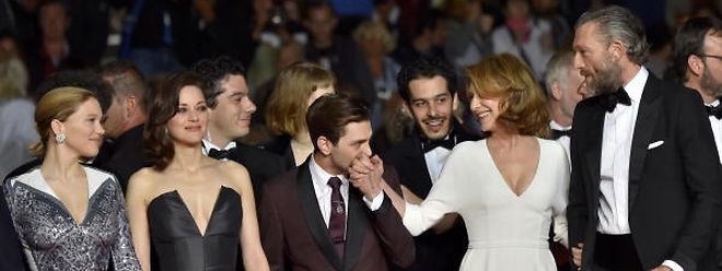 O realizador Xavier Dolan (ao centro) com os actores do filme