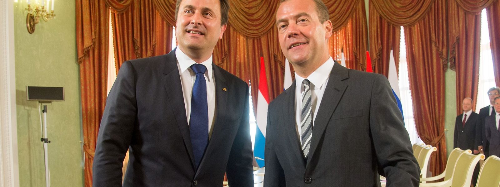 "Conforter un respect mutuel": le Premier ministre Xavier Bettel avec son homologue russe Dimitri Medvedev.