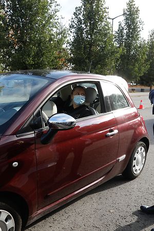 Politik, online, Paulette Lenert,Xavier Bettel besuchten die Test Covid-Station Park&Ride, Bouillon Foto: Anouk Antony/Luxemburger Wort