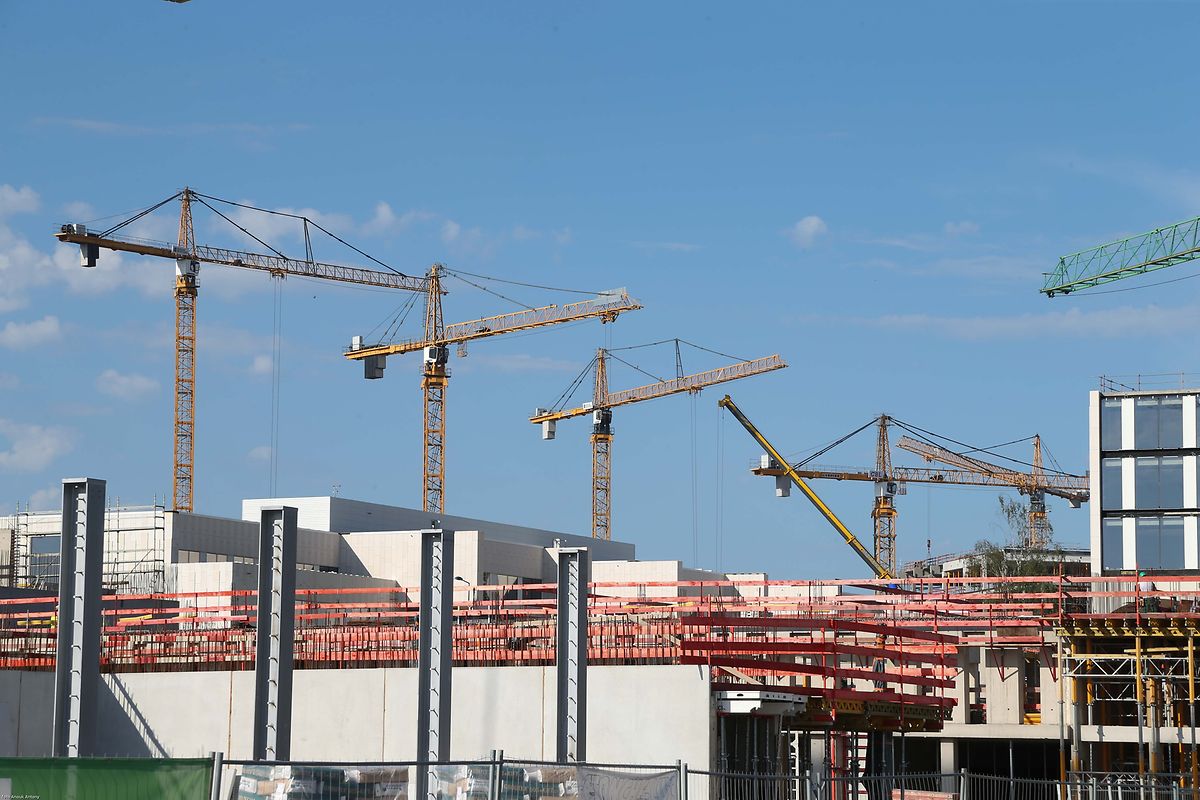 23.8.2017 Luxembourg, Gasperich,  chantier Gasperich ban, Bauarbeiten, CNIS centre national d'incendie et de secours  photo Anouk Antony