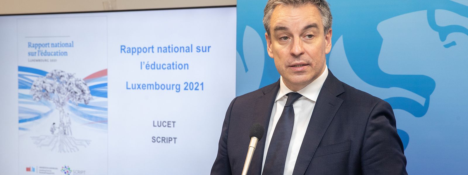 Forschung trifft Bildung: Minister Claude Meisch bei der Vorstellung des nationalen Bildungsberichts der Uni.lu.