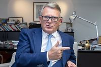 13.6. IPO / Min du Travail / ITV Nicolas Schmit , Loi Compte-Epargnes Temps Foto:Guy Jallay