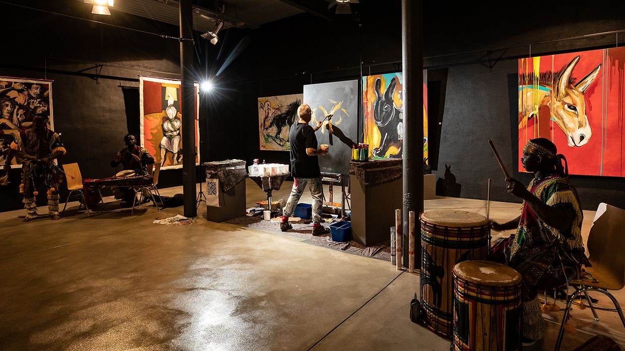 Action Painting Marco Weiten - espace H2O - Differdange -  - 24/09/2020 - photo: claude piscitelli