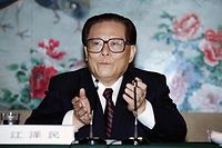 (FILES) In this file photo taken on September 2, 1994 China's President Jiang Zemin holds a press conference in Beijing before his departure for an official visit to Russia and Ukraine. - China's former leader Jiang Zemin, who steered the country through a transformational era from the late 1980s and into the new millennium, died November 30, 2022 at the age of 96, Xinhua reported. (Photo by Manuel Balce CENETA / AFP)