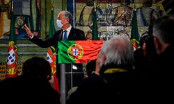Marcelo Rebelo de Sousa no discurso da vitória nas presidenciais de janeiro de 2021, onde assegurou o segundo mandato à Presidência da República. 