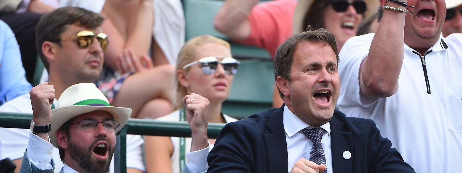 Sportfan Xavier Bettel: Im Juli feuerte er mit Erbgroßherzog Guillaume (l.) im Achtelfinale von Wimbledon Gilles Muller an.