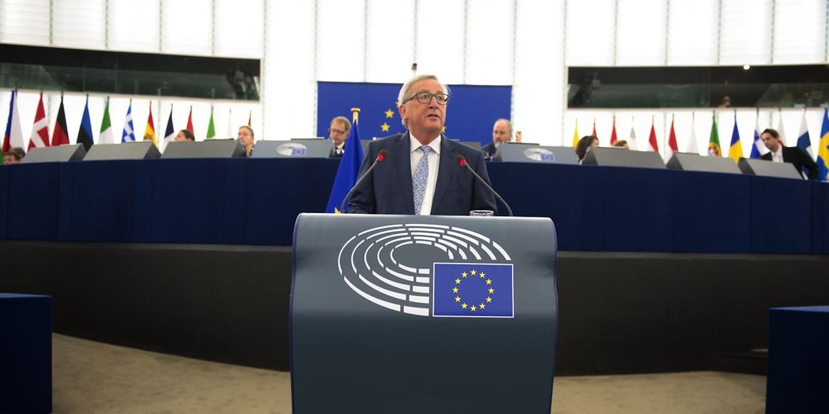 EU-Kommissionspräsident Jean-Claude Juncker bei seiner Rede zur Lage der Union vor dem Parlament in Straßburg am 13. September.