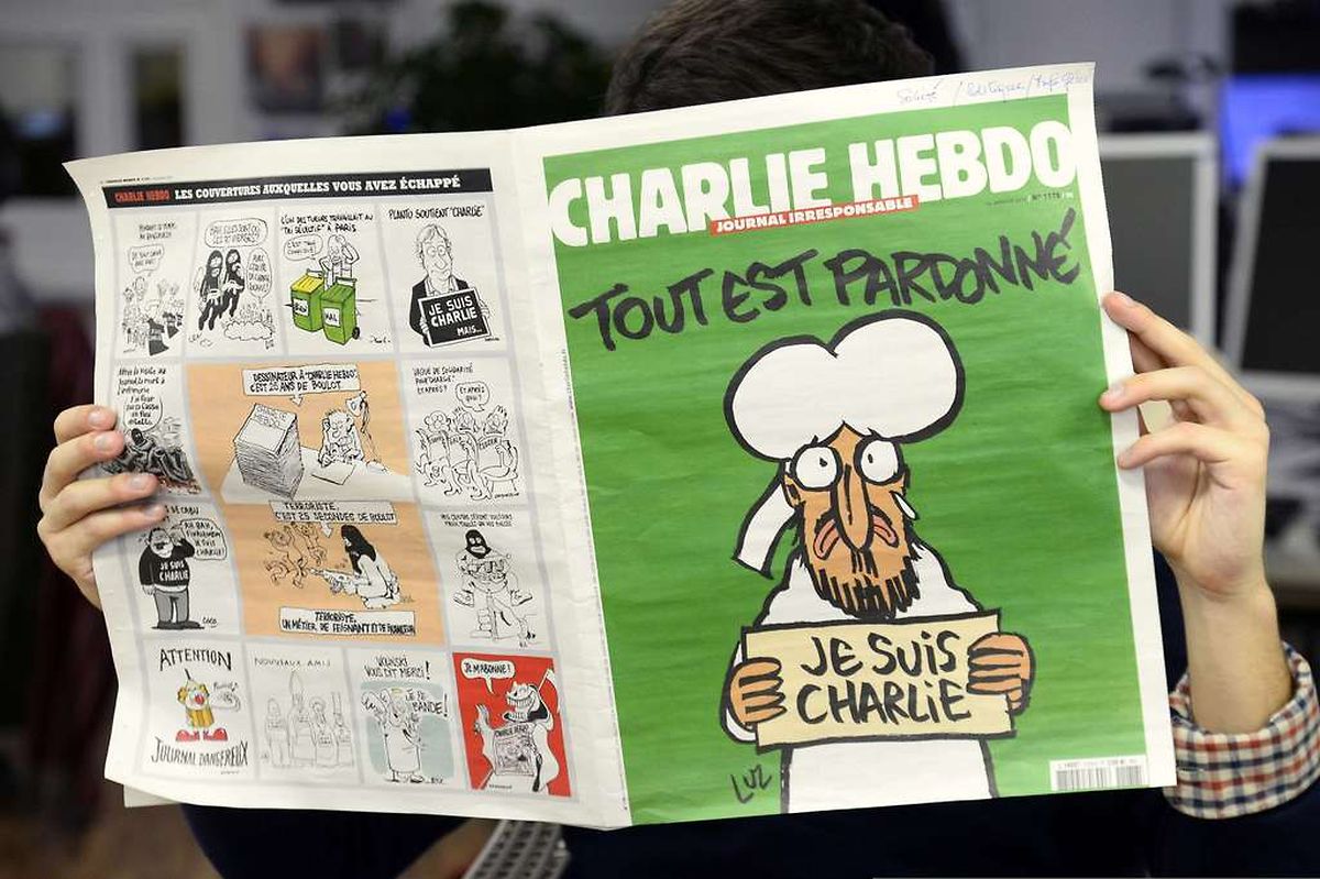 So sieht die Titelseite von "Charlie Hebdo" am Mittwoch aus.