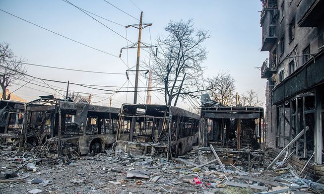 Destruction in Mariupol, Ukraine