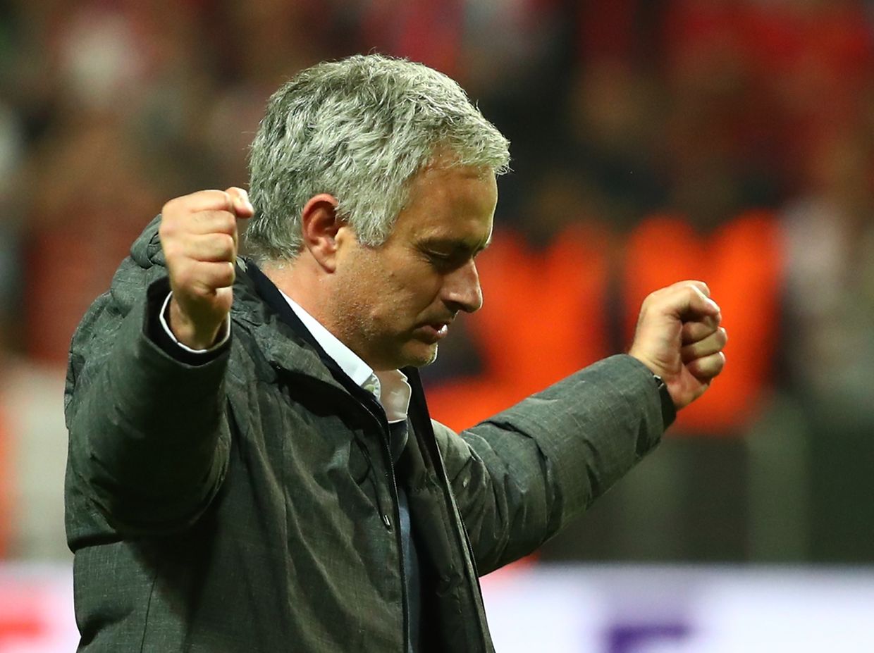 Football Soccer - Ajax Amsterdam v Manchester United - UEFA Europa League Final - Friends Arena, Solna, Stockholm, Sweden - 24/5/17 Manchester United manager Jose Mourinho celebrates winning the Europa League Reuters / Michael Dalder Livepic