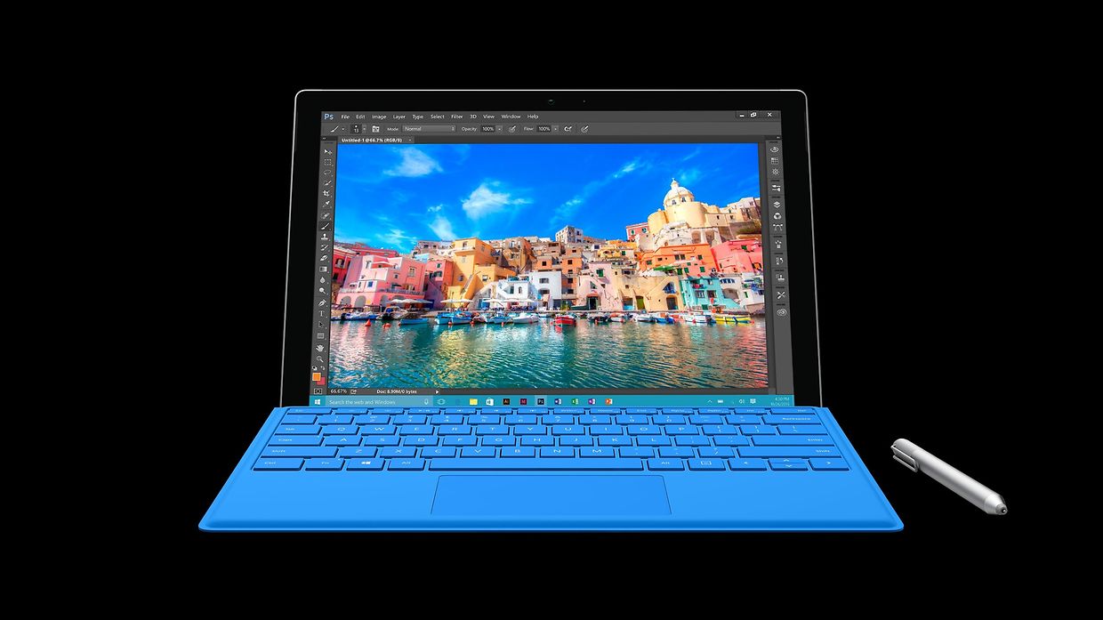 Multifunktionelles „Surface Pro 4“: ein Tablet, das auch als Laptop genutzt werden kann. 