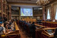 Politik , Discours Selenkskyi , Praesident Ukraine , Chamber , Foto:Guy Jallay/Luxemburger Wort